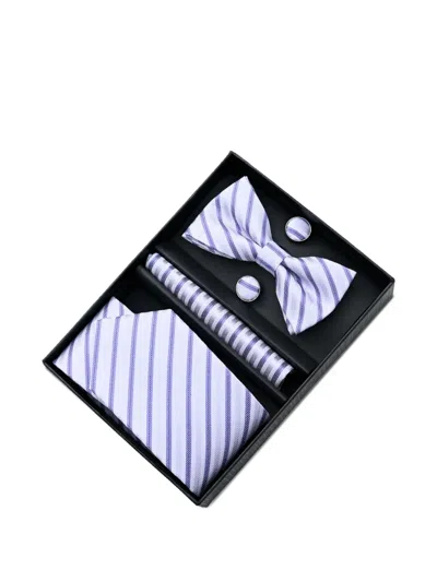 Moustache Kids' Striped Accessory Set In Purple