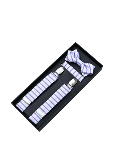 Moustache Kids' Striped Accessory Set In Purple