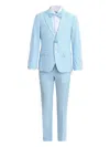 Moustache Striped-pattern Suit Set (set Of Four) In Blue