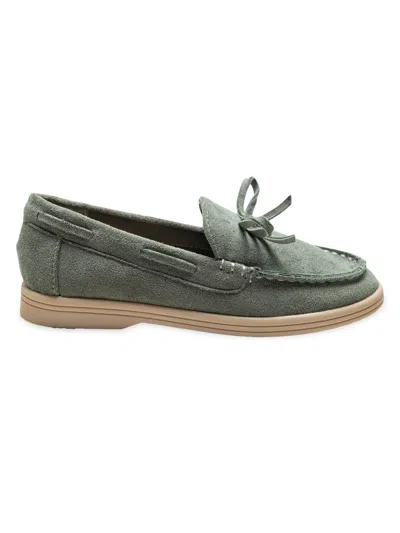 Moustache Kids' Suede Moccasin Loafers In Green