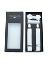 Moustache Kids' Suspenders Set In White