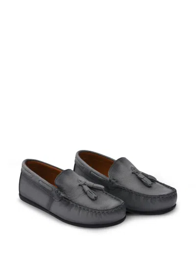 Moustache Tassel-detail Leather Loafers In Black