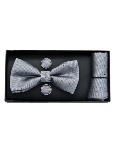 Moustache Kids' Textured Bow Tie Set In Gray