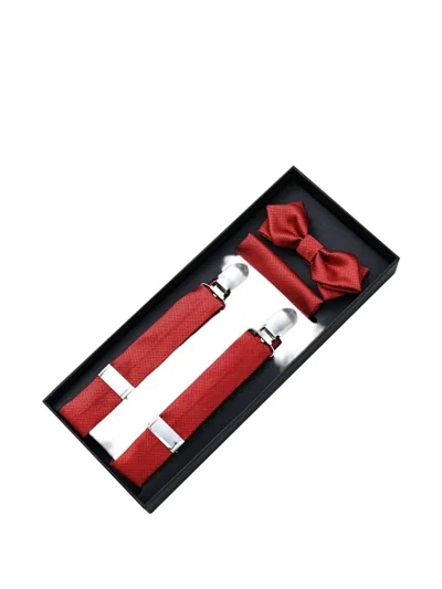 Moustache Kids' Textured-finish Accessory Set In Red