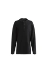 Moustache Three-button Henley Top In Black