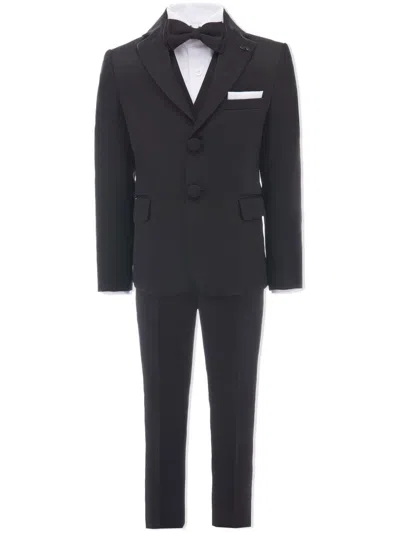 Moustache Kids' Tuxedo Four-piece Suit In Black