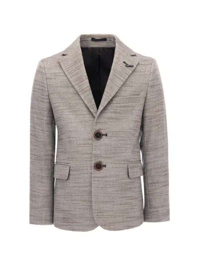 Moustache Kids' Tweed Peak-lapel Blazer In Neutral