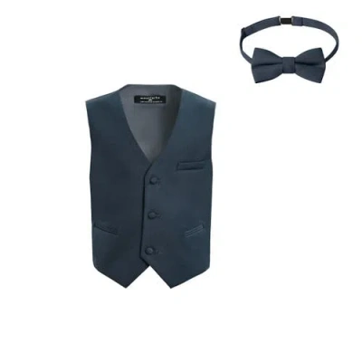 Moustache Kids'  Vest & Bow Tie Set In Gray