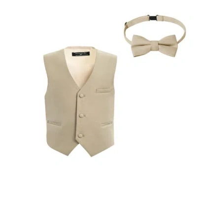 Moustache Kids'  Vest & Bow Tie Set In Neutral