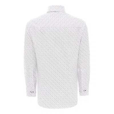 Moustache White Circle Print Dress Shirt
