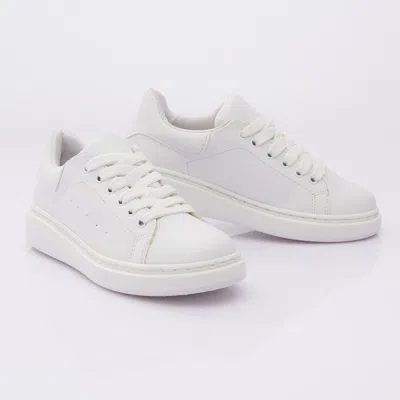 Moustache White Lace Sneakers