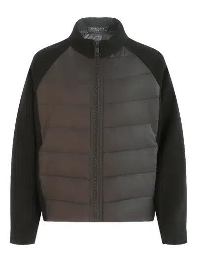 Moustache Kids' Zip-up Padded Jacket In Black