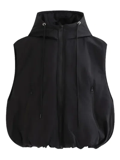 Moustache Kids' Zip-up Puffer Gilet In Black