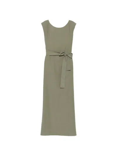 Moutaki Belted Maxi Dress In Green