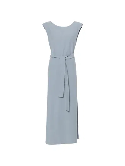 Moutaki Belted Sleeveless Maxi Dress In Blue