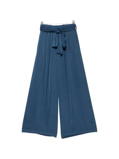 Moutaki Belted Wide-leg Trousers In Blue
