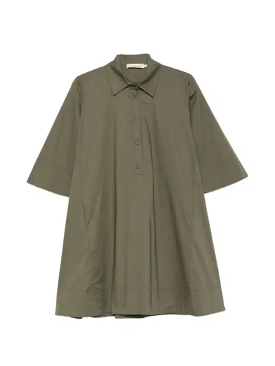 Moutaki Button-fastening Mini Dress In Green