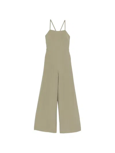 Moutaki Cross-back Wide-leg Jumpsuit In Green