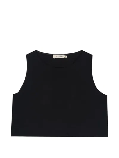 Moutaki Crossover-hem Sleeveless Top In Black