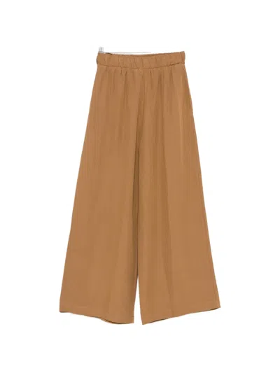 Moutaki Elasticated-waistband Palazzo Pants In Brown