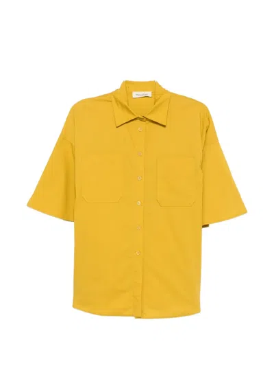 Moutaki Flutter-sleeve Shirt In Yellow