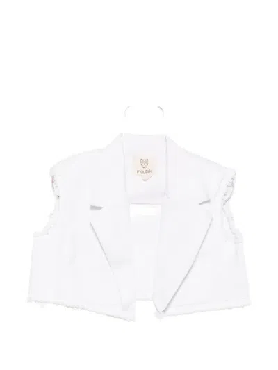 Moutaki Frayed-hem Jacket In White