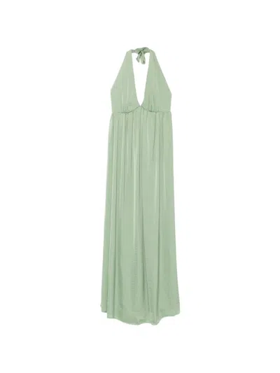 Moutaki Halterneck Maxi Dress In Green
