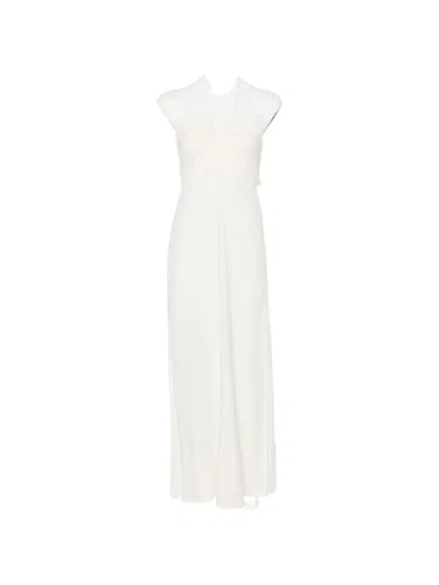 Moutaki Halter-neck Ruched Maxi Dress In Multi