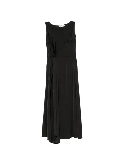 Moutaki Knot-detail Sleeveless Midi Dress In Black