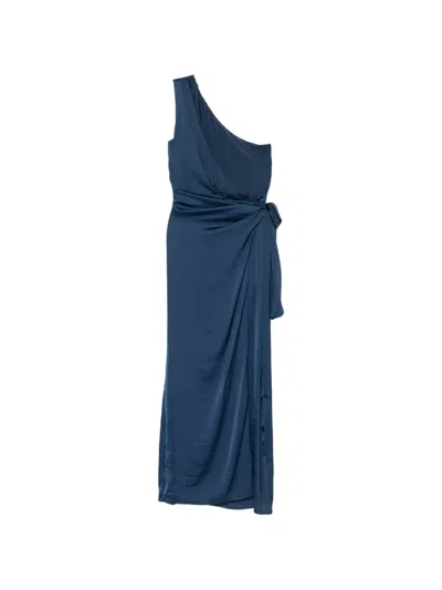 Moutaki One-shoulder Maxi Dress In Blue