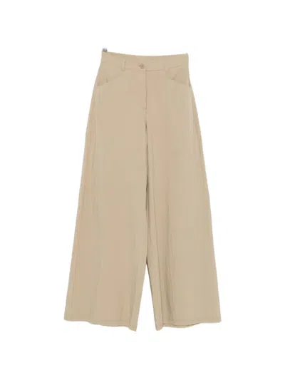 Moutaki Pocket Wide-leg Palazzo Pants In Neutral