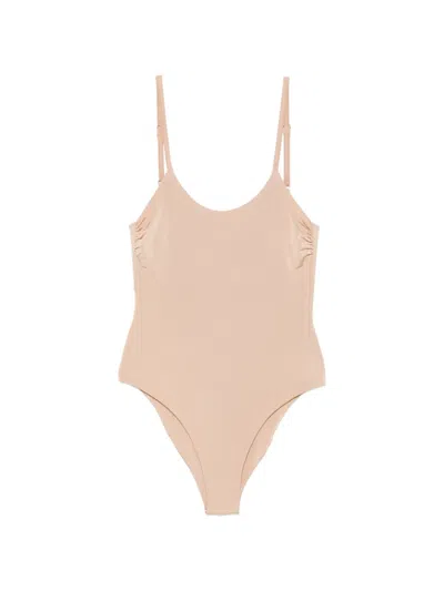 Moutaki Ruched-detail Swimsuit In Brown