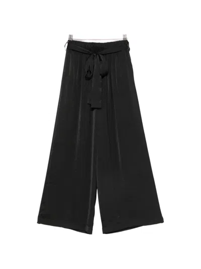 Moutaki Satin-finish Belted Trousers In Black