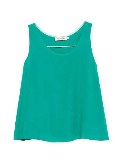 Moutaki Scoop-neck Sleeveless Blouse In Green