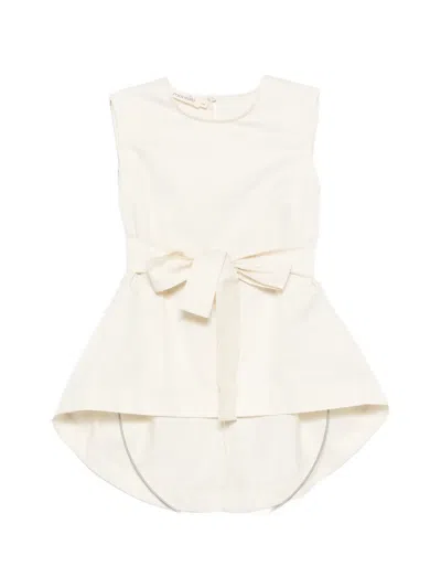 Moutaki Sleeveless Round-neck Blouse In Neutral