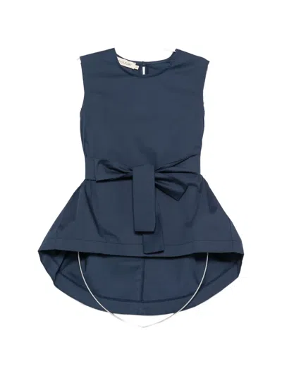 Moutaki Sleeveless Tie-fastening Bouse In Blue