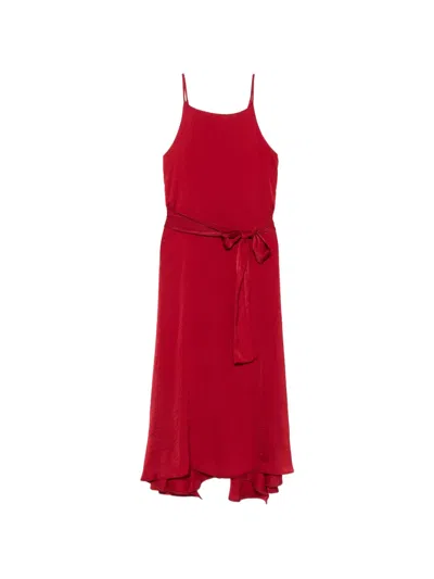 Moutaki Square-neck Midi Dress In Red