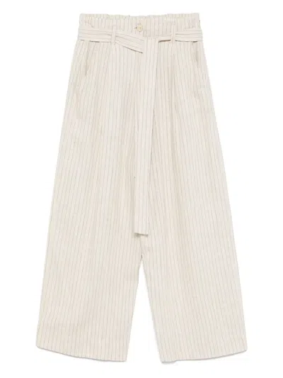 Moutaki Striped Trousers In Neutral