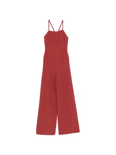 Moutaki Tie-back Wide-leg Jumpsuit In Red