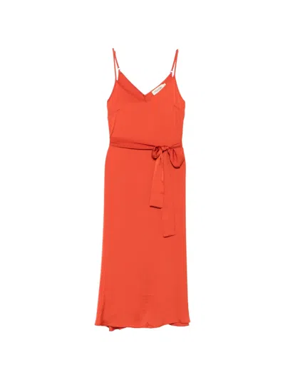 Moutaki Tie-fastening Midi Dress In Red