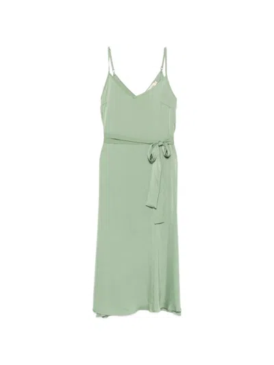 Moutaki V-neck Midi Dress In Green