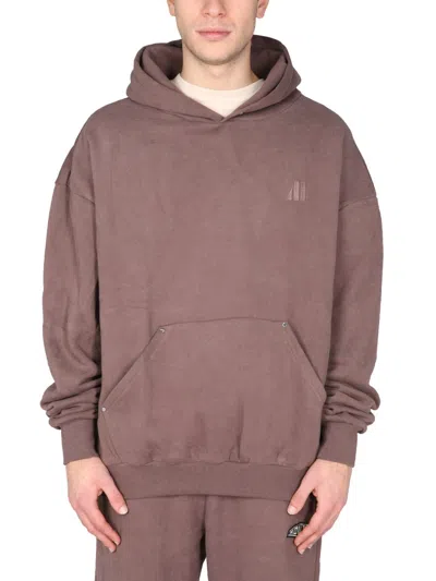 Mouty Embroidered Logo Hooded Sweatshirt In Brown