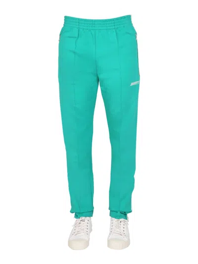 Mouty Logo-embroidered Viscose Jogging Pants In Green