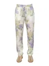 Mouty Floral-print Straight-leg Trousers In White
