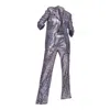 Mov Black / Silver Metallic Zebra Sequin Suit In Black/silver