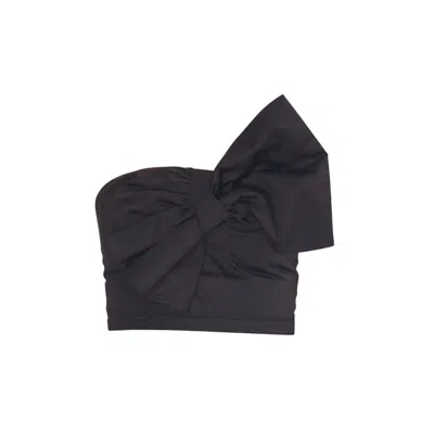 Mov Women's Black Bow Crop Top
