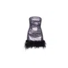 Mov Women's Black / Silver Zebra Sequins Mini Dress