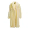 Mov Women's Dramatic Oversized Fur Coat — Vegan Fur With Wild Artistic Lining In Daring Yellow In Yellow
