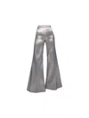 Mov Women's High Waisted Wide Leg Pants-silver In Silver