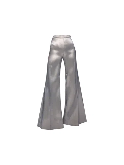 Mov Women's High Waisted Wide Leg Pants-silver